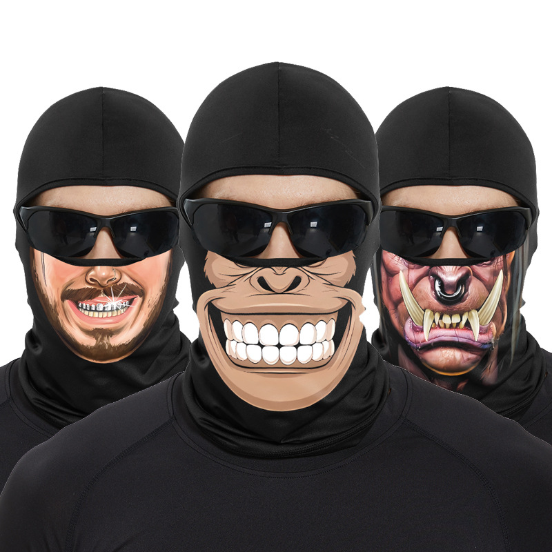 Motorcycle Gear For Woman - Funny Ape Mouth Skull Balaclava Full