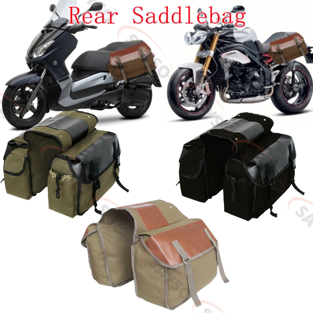 Canvas Leather Rear Saddlebag  - Motorcycle Gear Backpack ulasan dan harga