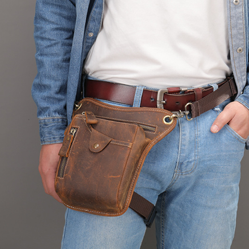 Vintage Pu Leather Waist Pack  - Motorcycle Gear Backpack ulasan dan harga